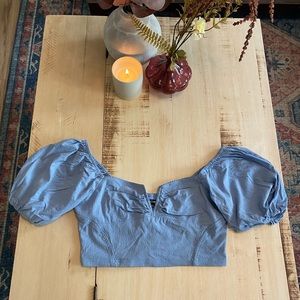 Puff Sleeve Cropped Top